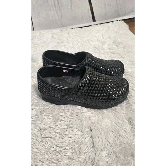 Sanita Women's Woven Black Danish Clogs Size‎ 38 - Picture 3 of 13